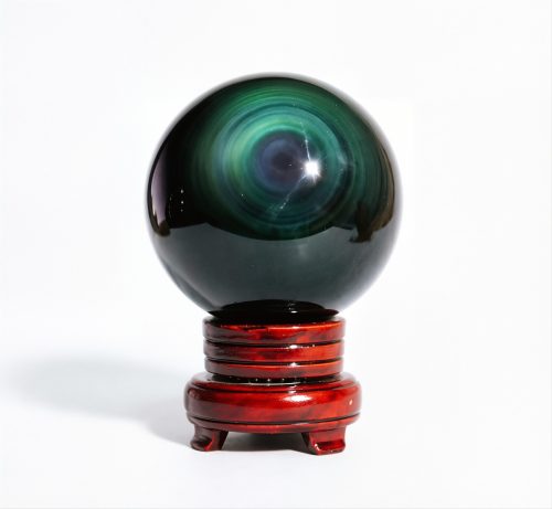 Premium Rainbow Eye Obsidian Sphere – Healing & Protection Crystal Ball