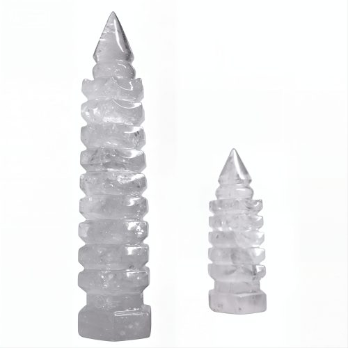 Natural Clear Quartz Wen Chang Tower for Academic Success & Career Luck