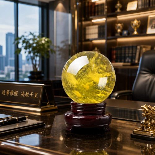Natural Citrine Crystal Sphere – Prosperity, Confidence & Positive Energy Décor