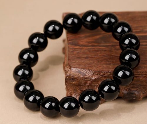 Black Obsidian Protection Bracelet | Natural Grounding Crystal Bracelet for Strength & Balance