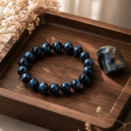 Natural Blue Tiger Eye Bracelet – Crystal for Confidence, Protection & Inner Strength