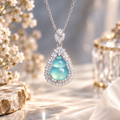 Blue Water Jadeite Gourd Pendant
