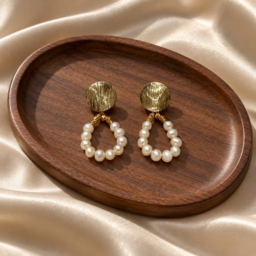 Small Pearls, Beautiful Movement: Freshwater Pearl Hoop Earrings